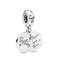 Pandora PANDORA 798012FPC Silver dangle Forever Sisters, pink zirconia's