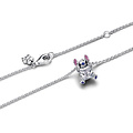 Pandora PANDORA 393743C0145 Disney Stitch pendant necklace with clear cubic  zirconia, purple, blue and  black enamel