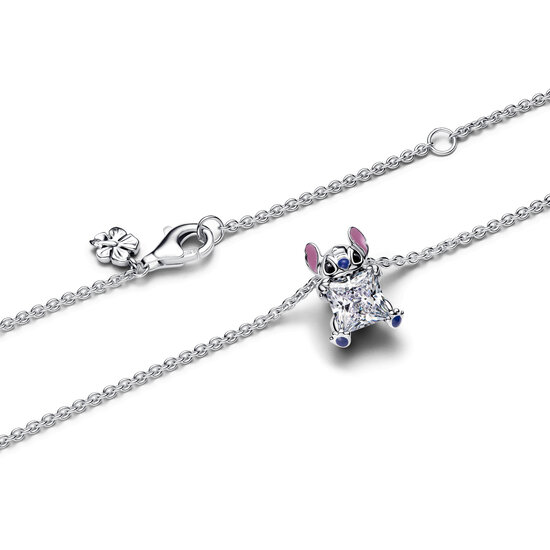 Pandora PANDORA 393743C0145 Disney Stitch pendant necklace with clear cubic  zirconia, purple, blue and  black enamel