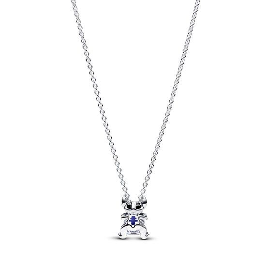 Pandora PANDORA 393743C0145 Disney Stitch pendant necklace with clear cubic  zirconia, purple, blue and  black enamel