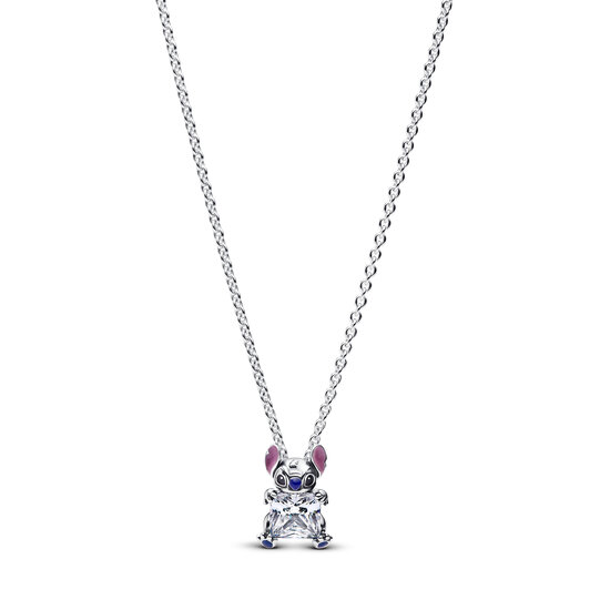 Pandora PANDORA 393743C0145 Disney Stitch pendant necklace with clear cubic  zirconia, purple, blue and  black enamel