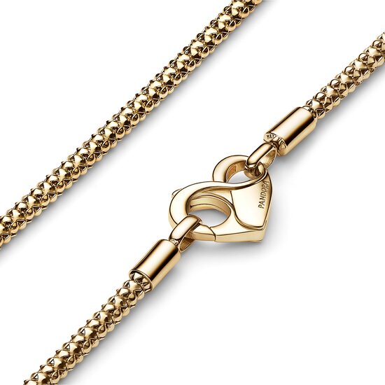 Pandora PANDORA 362451C00-45 Studded chain 14k gold-plated necklace with heart clasp