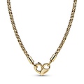Pandora PANDORA 362451C00-45 Studded chain 14k gold-plated necklace with heart clasp