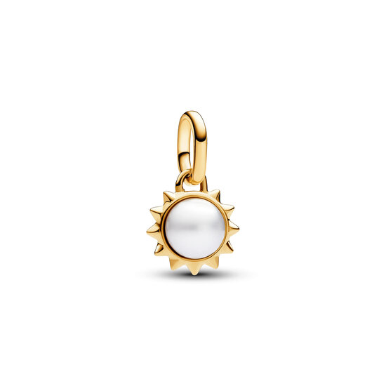 Pandora PANDORA 763035C01 Sun 14k gold-plated mini dangle with treated white freshswater cultured pearl