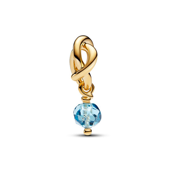 Pandora PANDORA SHINE 763462C03 14k Gold-plated dangle with sea aqua blue crystal