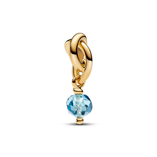 Pandora PANDORA SHINE 763462C03 14k Gold-plated dangle with sea aqua blue crystal