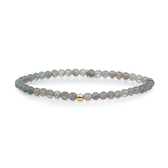 Sparkling Jewels Sparkling Jewels SBG-GEM18-ADD-4MM armband Labradorite Saturn small - Gold  - 4 mm