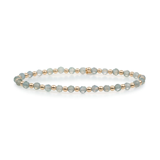 Sparkling Jewels Sparkling Jewels SBG-GEM18-3MM-MIX armband Labradorite Interstellar - Gold  - 3 mm