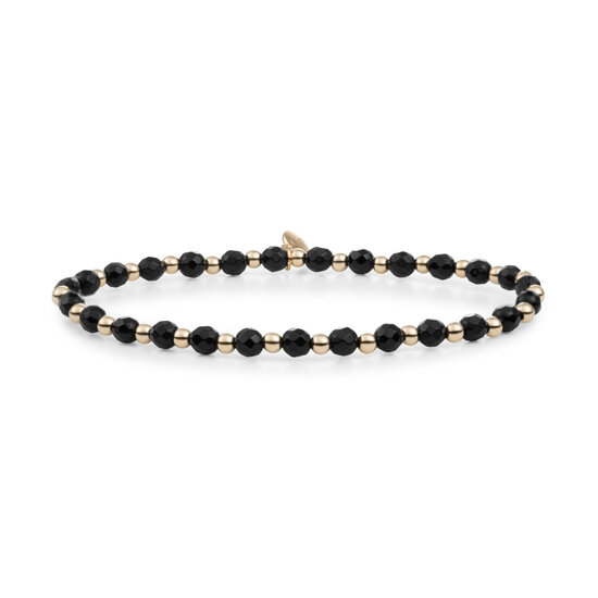 Sparkling Jewels Sparkling Jewels SBG-GEM07-3MM-MIX armband Onyx Interstellar - Gold  - 3 mm