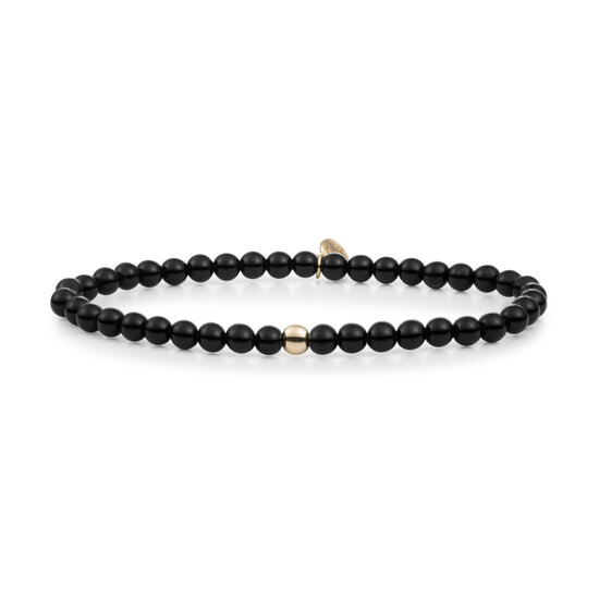 Sparkling Jewels Sparkling Jewels SBG-GEM07-ADD-4MM armband Onyx Saturn small - Gold  - 4 mm