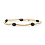 Sparkling Jewels Sparkling Jewels SB-G-3MM-CC-G07 armband Onyx Cushion Cut Beads - Gold
