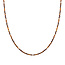 Sparkling Jewels Sparkling Jewels NLK04G-G09 Beaded Necklace - 2 mm Tiger Eye Gold - 42-44 cm