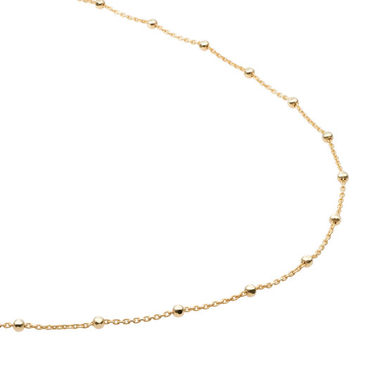 Sparkling Jewels Sparkling Jewels SN-SBG-042 collier Faceted Ball Chain gold plated silver - 42 cm
