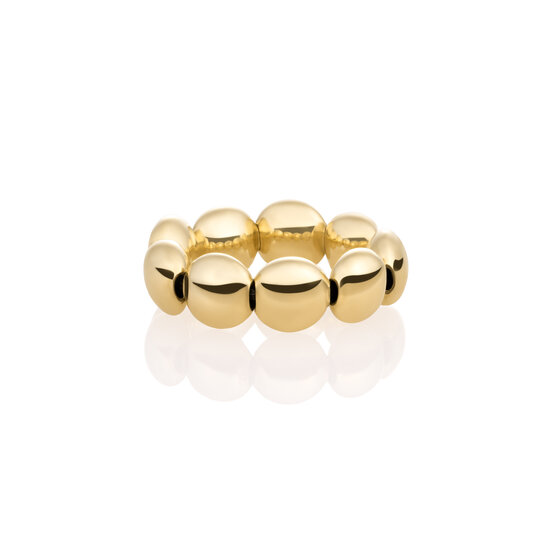 Sparkling Jewels Sparkling Jewels SRI-G-7MM-F ring Bubble Beads Flat - Gold plated - 7 mm