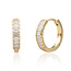 Sparkling Jewels Sparkling Jewels EAG23 klapcreolen Baguette Huggies - Gold plated - zirconia's