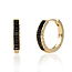 Sparkling Jewels Sparkling Jewels EAG23-CZ02 klapcreolen Baguette Huggies - Gold plated - zwarte zirconia's