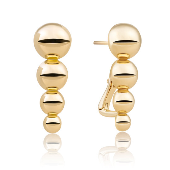 Sparkling Jewels Sparkling Jewels EAG34 oorknoppen Bubble Push Back Earrings - Gold plated