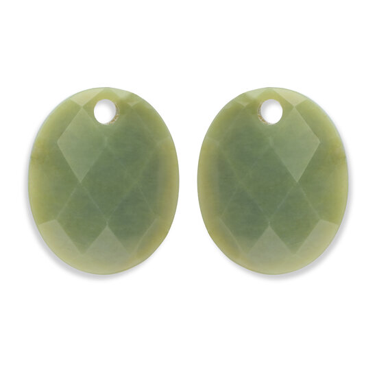 Sparkling Jewels Sparkling Jewels EAGEM61-RO edelsteenhangers Large Oval Southern Jade