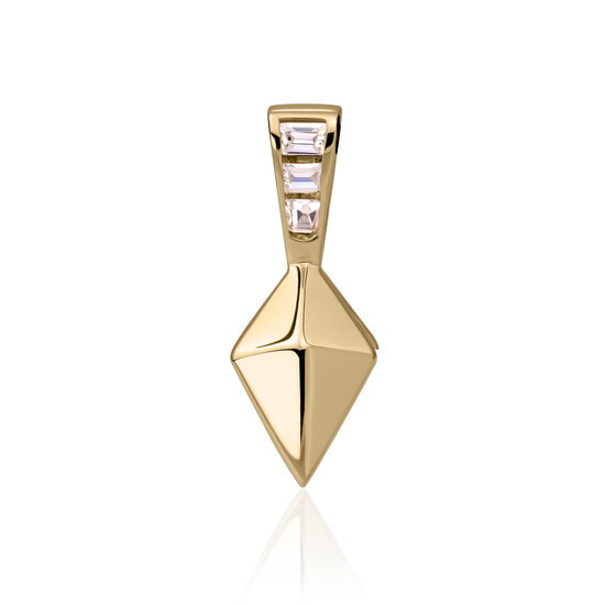 Sparkling Jewels Sparkling Jewels PENG27 hanger Pyramid Edge Clip Gold plated - zirconia's
