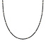 Sparkling Jewels Sparkling Jewels NLK04G-G07 collier Beaded Necklace - 2 mm Onyx - Gold plated - 42-44 cm