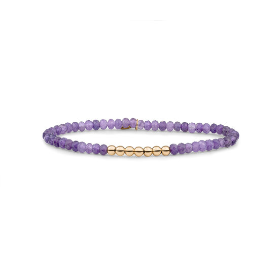 Sparkling Jewels Sparkling Jewels SB-G-4MM-RLI-G05 armband Amethyst Reverse Universe - Gold - 4mm