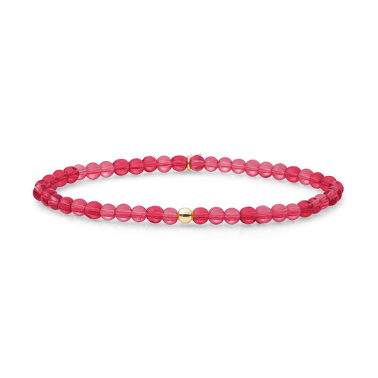 Sparkling Jewels Sparkling Jewels SBG-GEM51-ADD-4MM armband Fuchsia Quartz Saturn small - Gold - 4mm