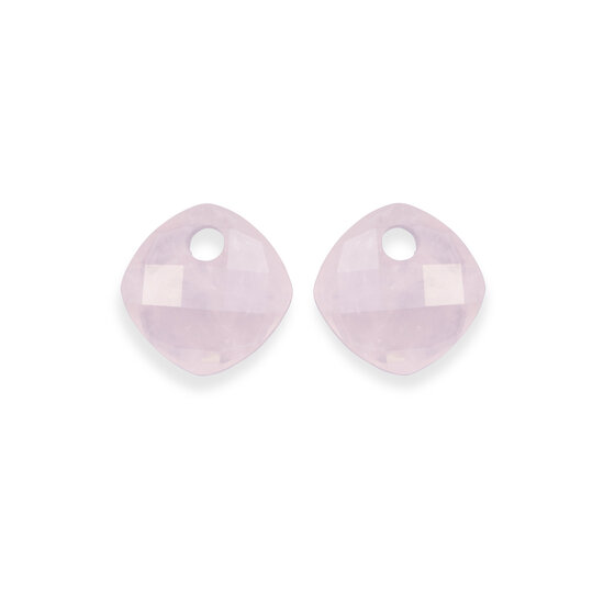 Sparkling Jewels Sparkling Jewels EAGEM13-CC edelsteenhangers Cushion Cut - Rose Quartz