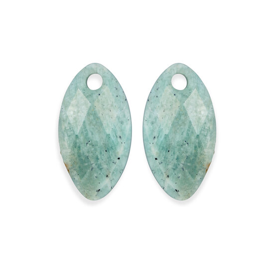 Sparkling Jewels Sparkling Jewels EAGEM57-FCLF-S edelsteenhangers Leaf - Rich Greem Amazonite