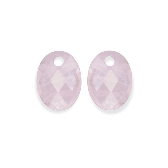 Sparkling Jewels Sparkling Jewels EAGEM13-MO edelsteenhangers Medium Oval - Rose Quartz