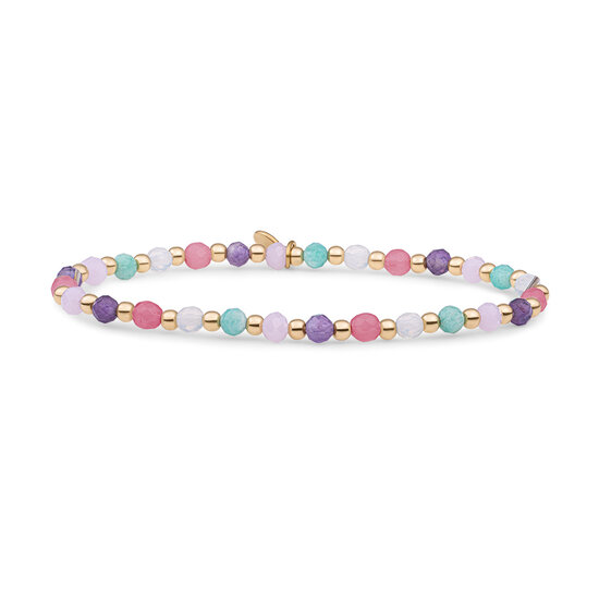 Sparkling Jewels Sparkling Jewels SBG-MULTI01-3MM-MIX armband Multi Gem Interstellar - Gold