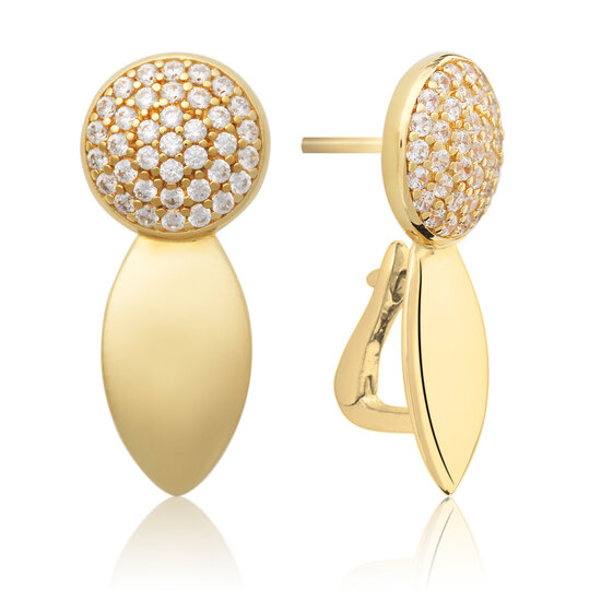 Sparkling Jewels Sparkling Jewels EAG04 oorknoppen Core Push Back Earrings - Gold plated