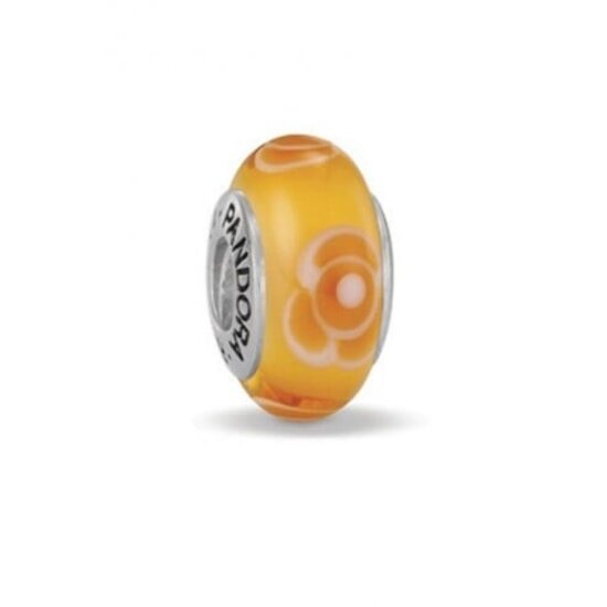 Pandora PRE-OWNED PANDORA 790645 glasbedel geel met bloemen