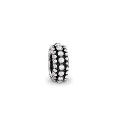 PRE-OWNED PANDORA 790244 zilveren spacer met stipjes