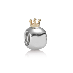 PRE-OWNED PANDORA 790122 zilveren bedel met geelgouden kroon