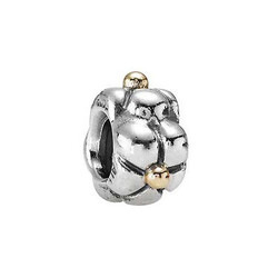 PRE-OWNED PANDORA 790125 zilveren bedel bloem met geelgouden knopjes