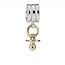 Pandora PRE-OWNED PANDORA 790234 zilveren bedel met geelgouden speen