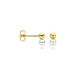 Collectie Milikan 14 karaat gouden oorknoppen parel 6,5 mm