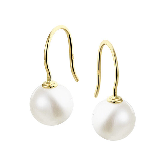 Collectie Milikan Collectie Milikan 14 karaat gouden oorhangers parel franse haak 8 mm