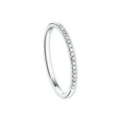 Collectie Milikan 14 karaat Witgouden ring met diamant Maat 17 1/4