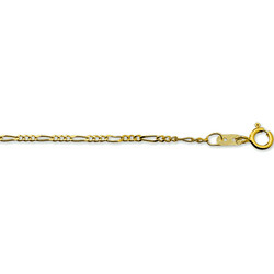 Collectie Milikan 14 karaat geelgouden collier figaro 1,6 mm 50 cm lang