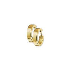 Collectie Milikan 14 karaat geelgouden klapcreolen vlak 15x4mm