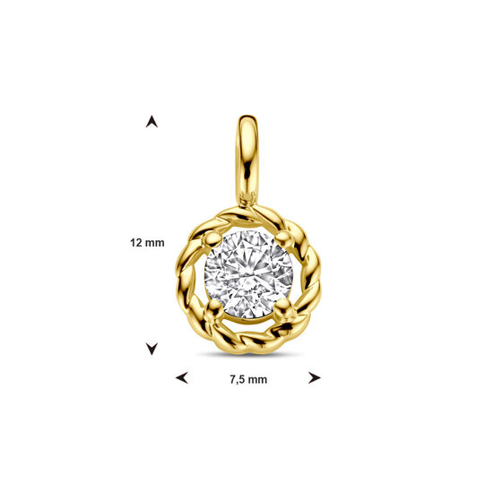 Collectie Milikan Collectie Milikan 14 karaat geelgouden hanger met zirconia  4.5mm