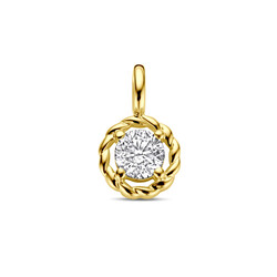 Collectie Milikan 14 karaat geelgouden hanger met zirconia  4.5mm