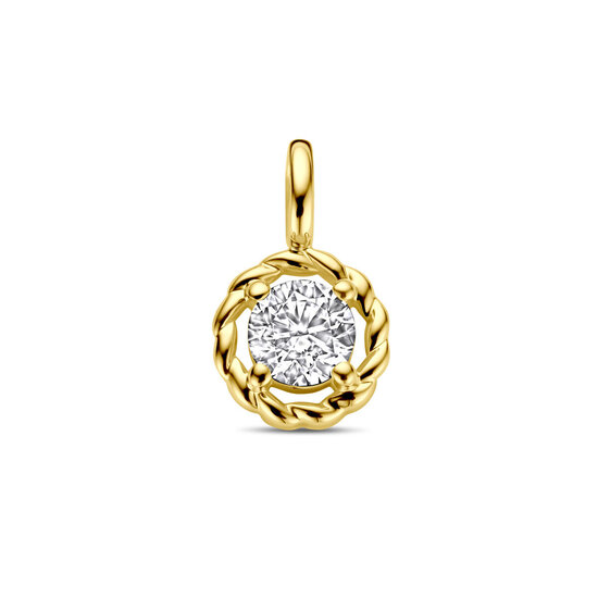 Collectie Milikan Collectie Milikan 14 karaat geelgouden hanger met zirconia  4.5mm