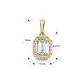 Collectie Milikan Collectie Milikan 14 karaat geelgouden hanger met vierkante zirconia