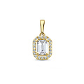 Collectie Milikan Collectie Milikan 14 karaat geelgouden hanger met vierkante zirconia