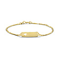 Collectie Milikan Collectie Milikan 14k geelgouden plaatarmbandje, hartje, lengte 13-15cm