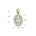 Collectie Milikan Collectie Milikan 14 karaat geelgouden hanger ovaal halo 10mm hoog
