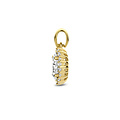 Collectie Milikan Collectie Milikan 14 karaat geelgouden hanger ovaal halo 10mm hoog