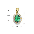 Collectie Milikan Collectie Milikan 14 karaat geelgouden hanger groene zirconia